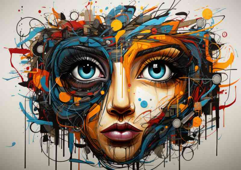 Girl with the big blue eyes | Metal Poster