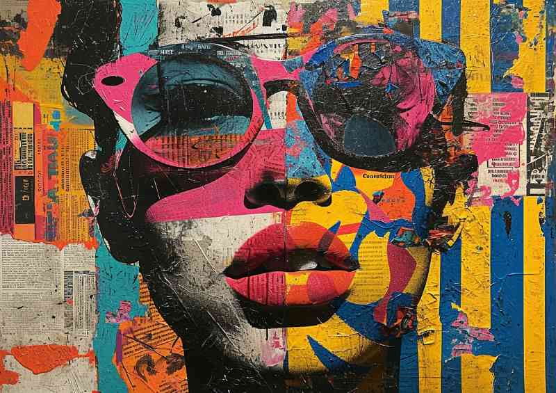 Person art in the style of pop art vibrancy fragmente | Di-Bond