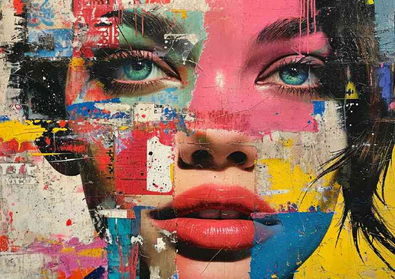The Pop Art ladys heas face | Metal Poster