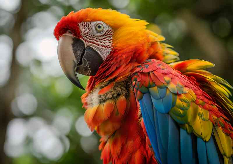 Colorful Parrot looks at the camera | Metal Poster