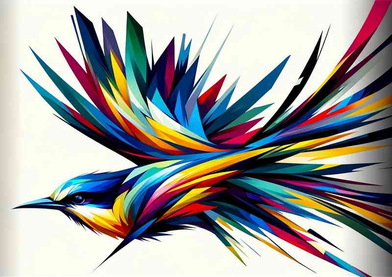 Colorful and abstract rendition of a bird | Poster