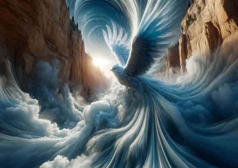 Elemental hawk its feathers a swirl of clouds | Di-Bond