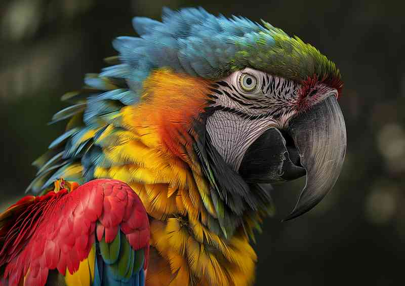 Head shot of a colourful Parrot | Poster
