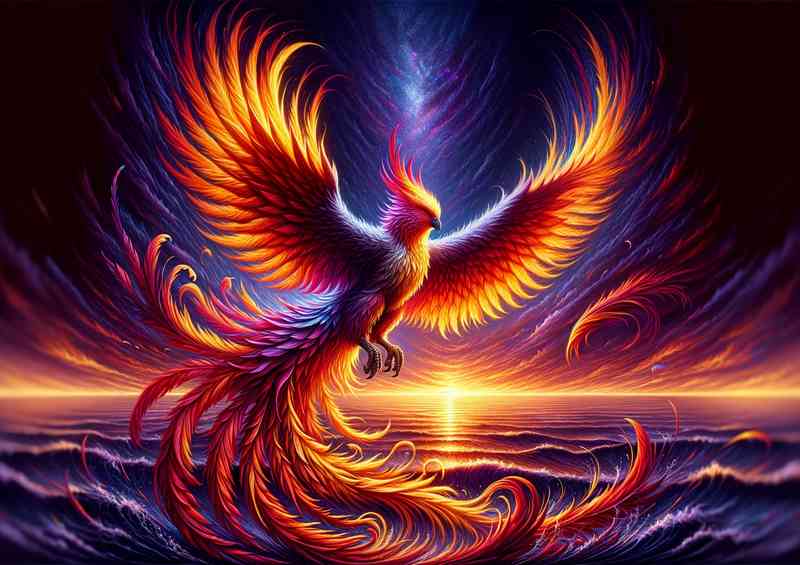 Majestic Phoenix in the form of a large Eagle with feathers | Poster