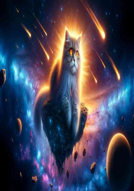 Celestial cat with fur that glistens like the Milky Way | Di-Bond