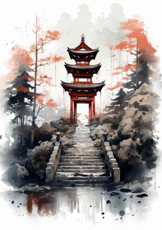 Journey Watercolor Torii Tales | Di-Bond