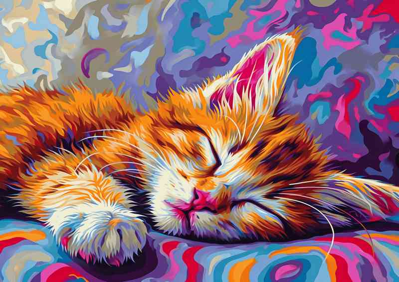 Cute kitten sleeping | Di-Bond