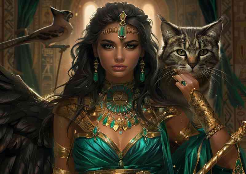 Egypt in the style of mythology and Cat | Metal Poster