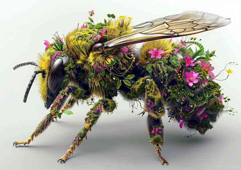 Beautiful Bee with flowers | Poster
