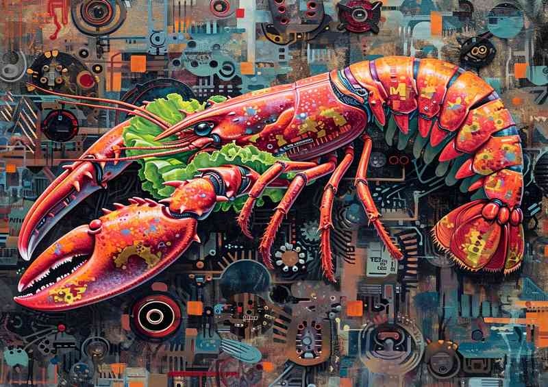 Painting with Lobster and lettuce | Canvas