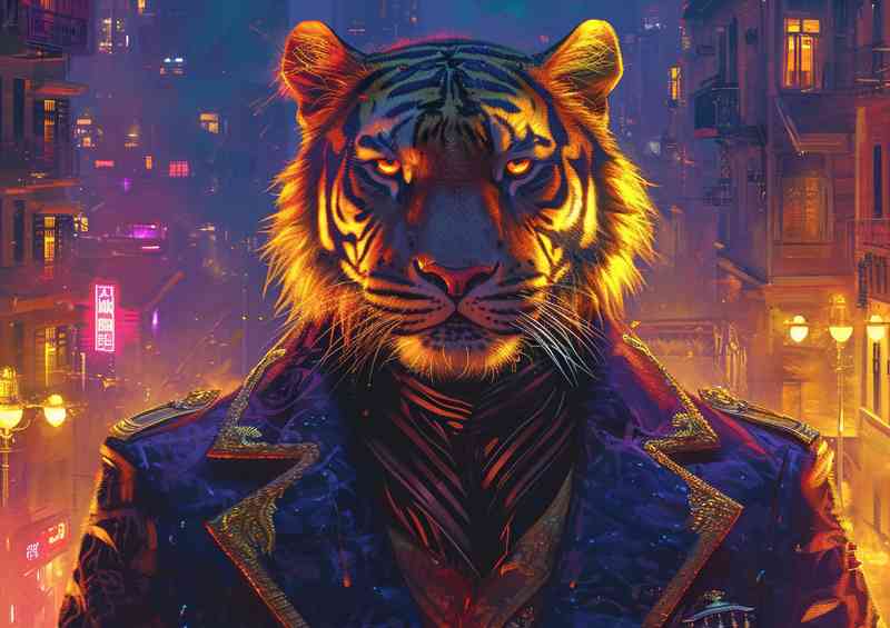 Tiger bright lights big city | Canvas