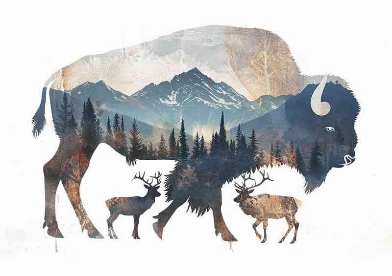 American Bison in the wilderness | Di-Bond