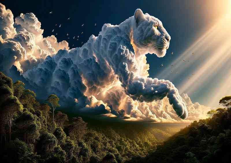 Breathtaking scene where thick white clouds Tiger | Di-Bond