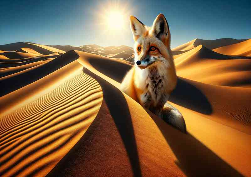 Desert fox its fur blending seamlessly with the golden sands | Canvas