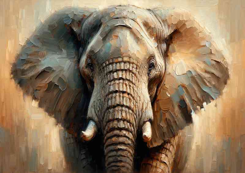 Elephants face using a heavy palette knife technique | Poster