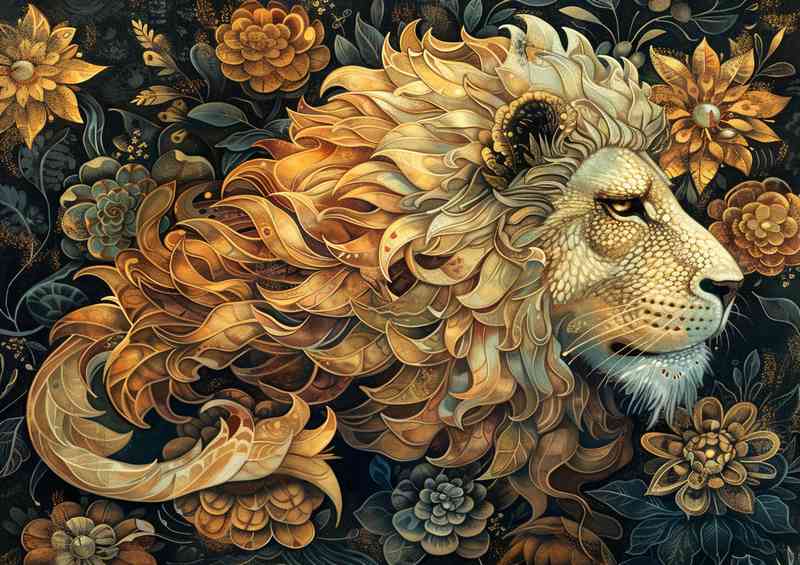 Illustration of the lion head in a abstract style | Poster