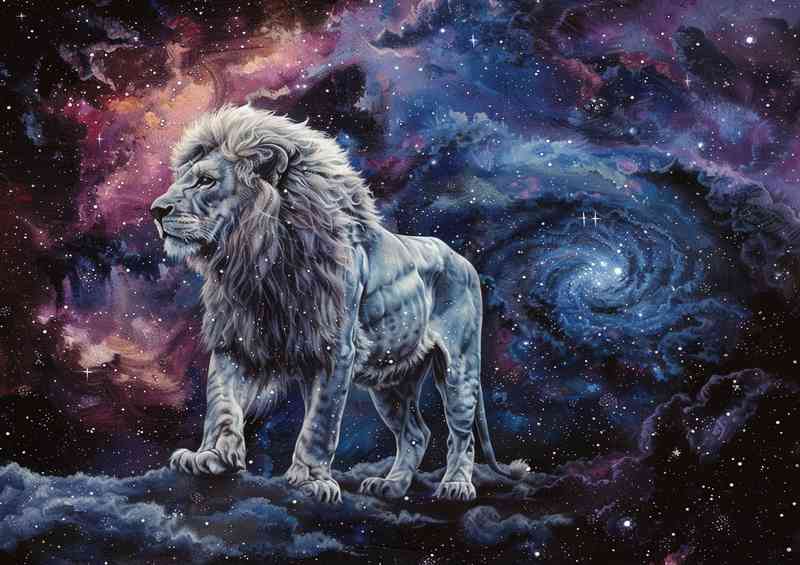 Majestic Lion standing in space | Poster