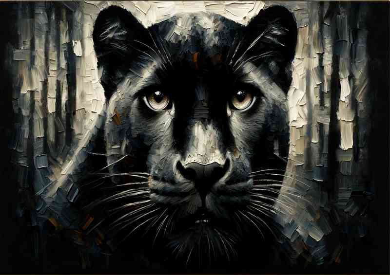 Majestic panther using a heavy palette knife technique | Di-Bond