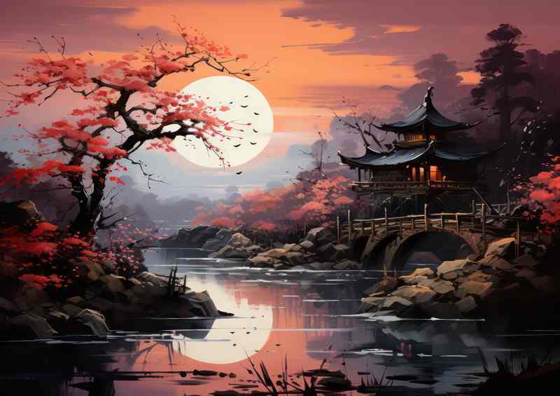 Cherry Petal Passages Japans Iconic Landscape | Metal Poster