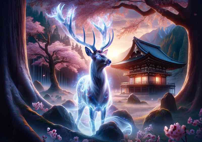 Noble Stag its majestic antlers and fur a luminous display | Metal Poster