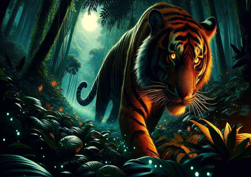 Powerful Tiger stripes glowing like molten lava | Poster