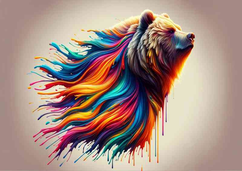 Powerful bear The bears fur will be depicted | Poster