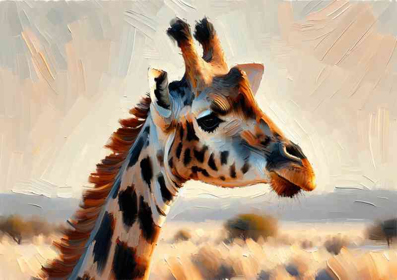 Regal giraffe using a heavy palette knife technique | Di-Bond