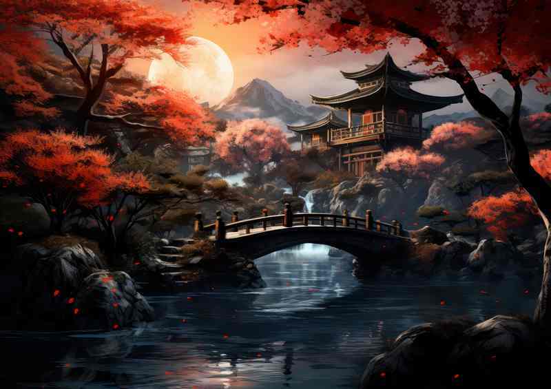 Sakura Bridge Soiree Lakes Lustrous Lullaby | Canvas
