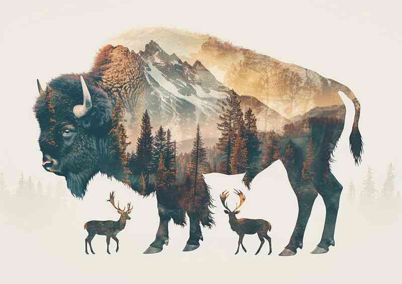 The Deer and the Buffalo | Metal Poster