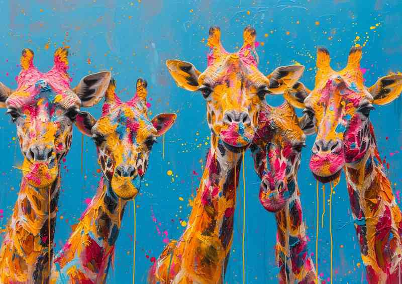 The giraffe club splashed art | Canvas