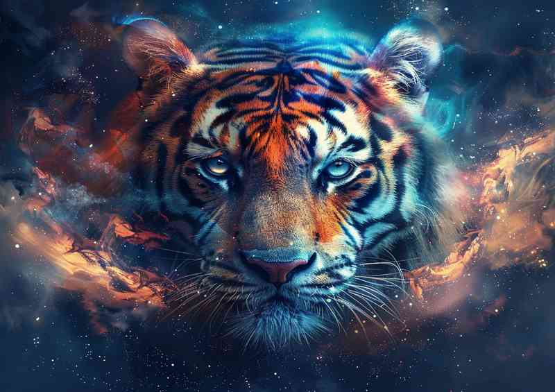 Tiger in the style of cosmic symbolism | Poster