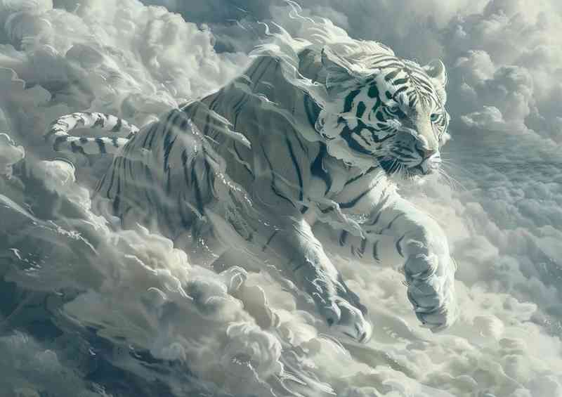 White Tiger in the clouds | Canvas