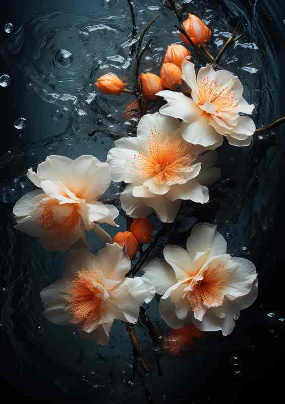 Orange water lillys | Canvas