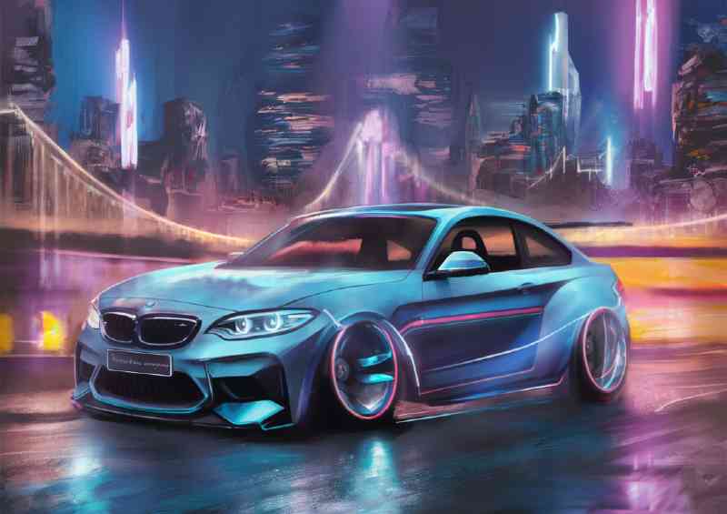 A stunning BMW concept car in neon colours | Poster