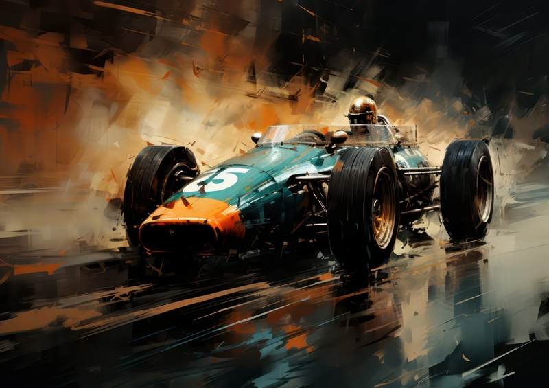 Across the winning line old classic racing cars | Canvas