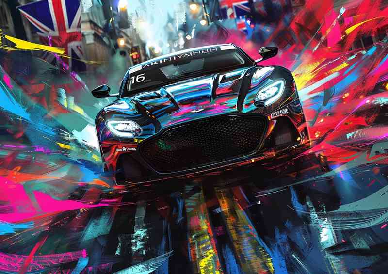 Aston Martin DBS Super car painted style | Metal Poster