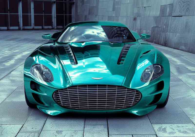 Aston Martin style futuristic smooth elegant design | Metal Poster