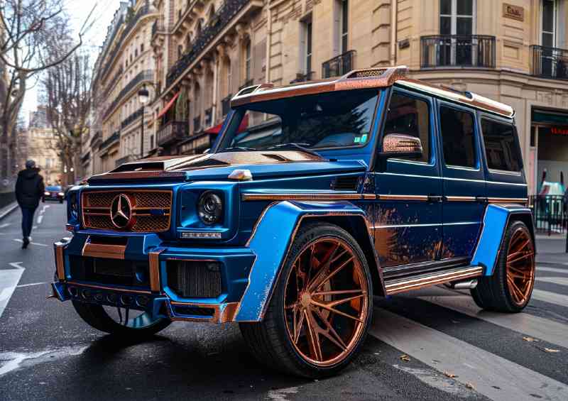 Blue and copper metallic paint Mercedes G class | Poster
