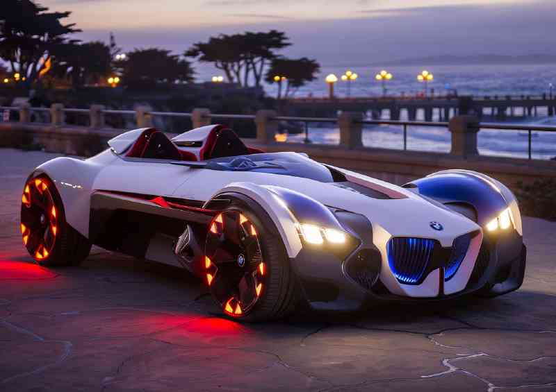 Concept car inspired by BMW at night | Metal Poster