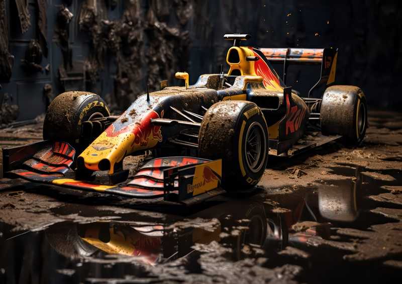 Dirty Gritty racing car through the mud | Canvas