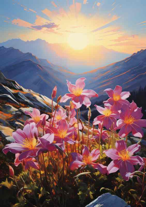Wild columbines bloom in the mountains | Metal Poster