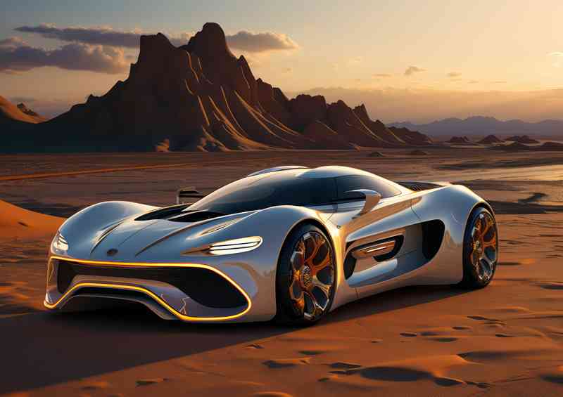 Exotic sports Car in the desert | Poster