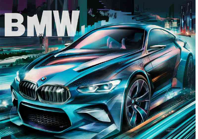 Featuring a futuristic Bmw M5 sports car | Poster