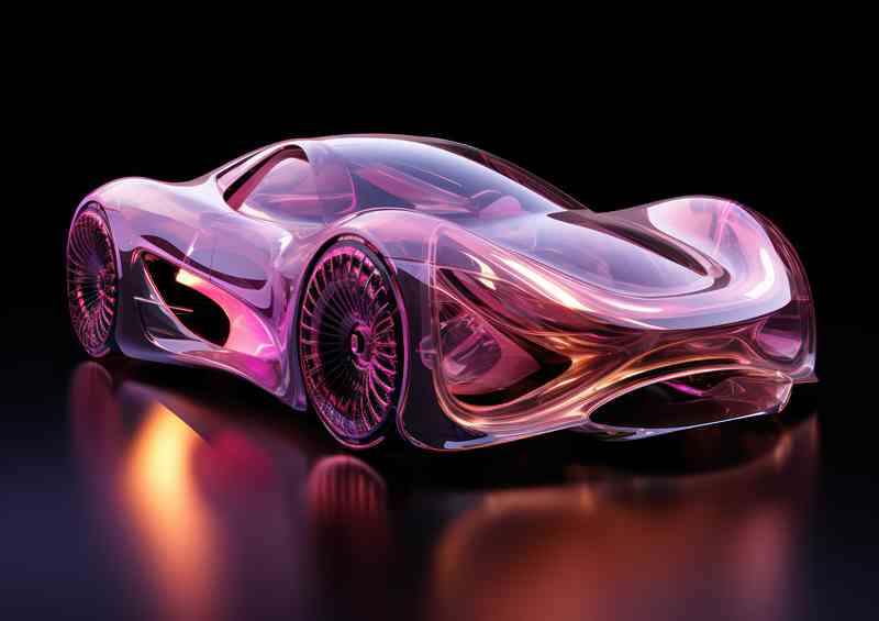 Futureistic concept car in pink | Canvas