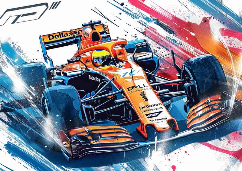 Futuristic McLaren formula one Racing car orange | Poster