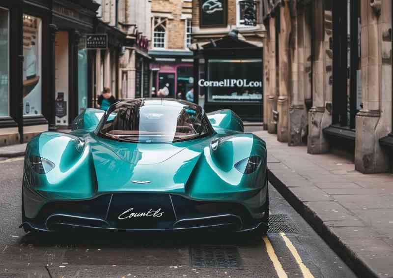 Futuristic concept car style Aston Martin in teal green | Canvas