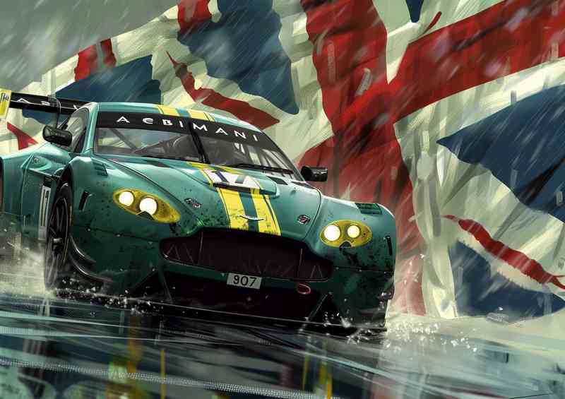 Iconic Aston Martin race green uk flag | Canvas