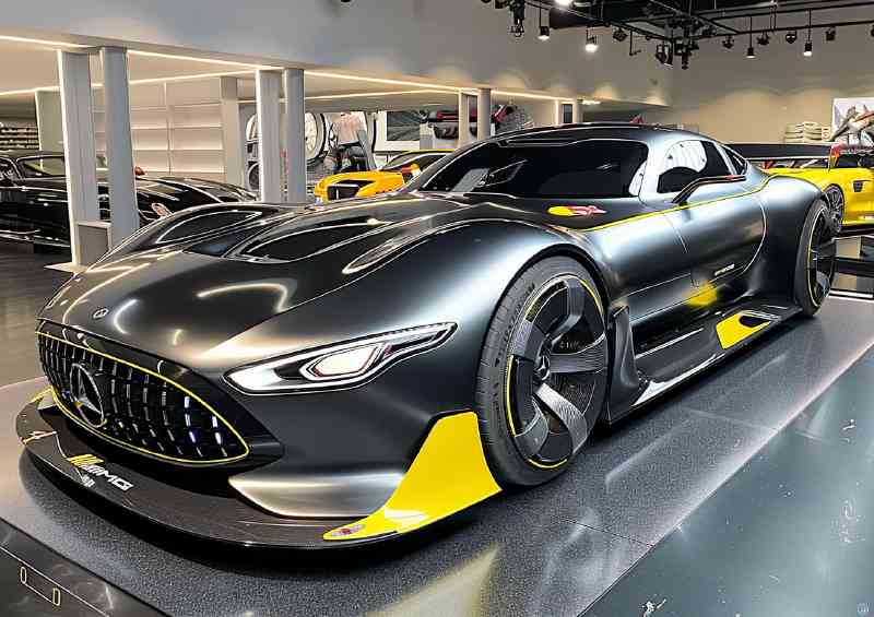 Mercedes style Grey and yellow AMG | Poster