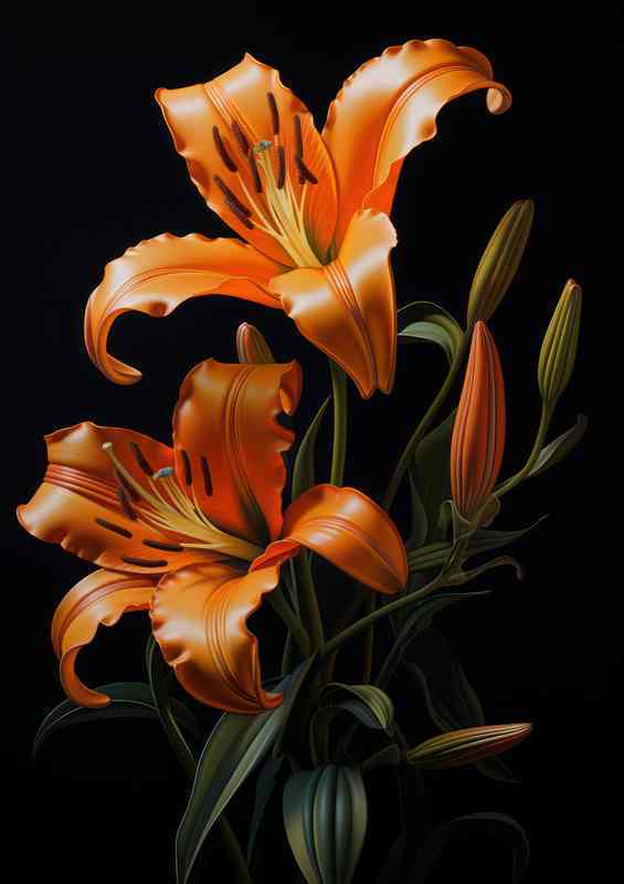 beautiful pair of orange lillys | Poster