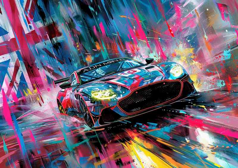 Painting style of an Aston Martin DBS | Metal Poster